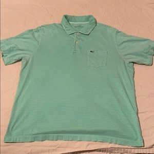 Green Striped Vineyard Vines Polo